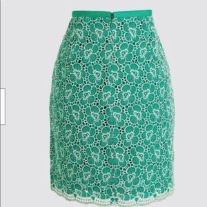 J. Crew Green Flounce Skirt Size 8